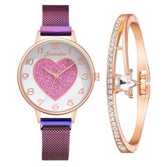 Ladies Quartz Watch Bracelet Set Bowl Watch