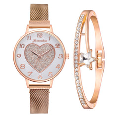 Ladies Quartz Watch Bracelet Set Bowl Watch