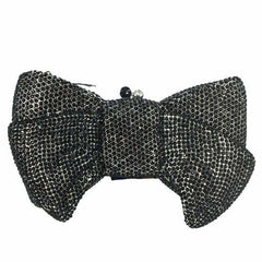 Boutique De Fgg Novelty Women Bow Clutch Crystal Evening Bags Hard