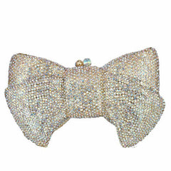 Boutique De Fgg Novelty Women Bow Clutch Crystal Evening Bags Hard