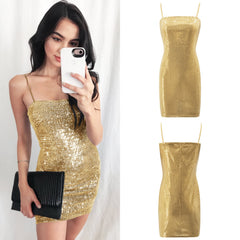 Women Fashion Hot Sling Hip Skirt Sequin Dress