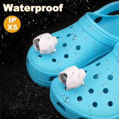 Headlights for croc; 2Pcs croc lights for shoes; light up croc charms for Dog Walking; Handy Camping; Waterproof; 3 Modes croc lights