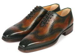 Paul Parkman Goodyear Welted Men's Brown & Green Oxford Shoes
