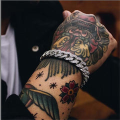 Hip Hop Iced Out Chain Necklace+Watch+Bracelet Set Men Cuban Link Chain New Rhinestone Necklace for Men Jewelry Watch Gift