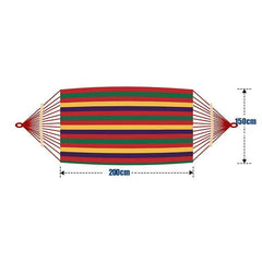 Double Hammock 2 people, With Two Anti Roll Balance Beam, Canvas Cotton Hammock with Carrying bag Travel, Beach, Backyard etc (Rainbow Stripes)