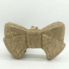 Boutique De Fgg Novelty Women Bow Clutch Crystal Evening Bags Hard