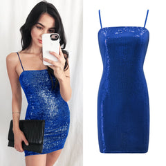 Women Fashion Hot Sling Hip Skirt Sequin Dress