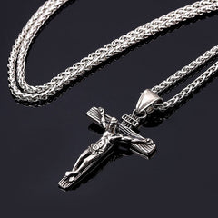 Fashion Men's Jesus Cross Necklace Cross Jewelry Gold Plated Pendant Classic Necklaces for Women Birthday Party Anniversary Gift