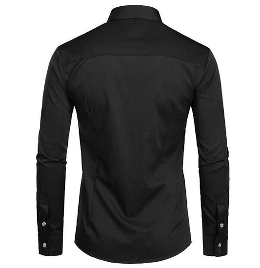 Mens Slim Fit Long Sleeve Tuxedo Dress Shirts