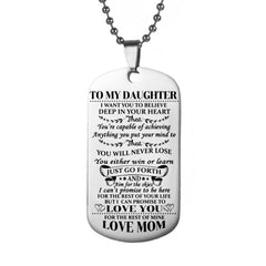 Family Necklaces Dog Tags Dad\\\\\\\\\\\\\\\\mom To Son\\\\\\\\\\\\\\\\daugthter Pendant Inspirational Necklace Metal military Dog tag Engraving Steel Gift