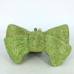 Boutique De Fgg Novelty Women Bow Clutch Crystal Evening Bags Hard