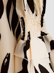 Letter Print Off Shoulder Dress; Loose Long Sleeve Dress; Casual Every Day Dress; Women's Clothing