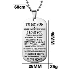 Family Necklaces Dog Tags Dad\\\\\\\\\\\\\\\\mom To Son\\\\\\\\\\\\\\\\daugthter Pendant Inspirational Necklace Metal military Dog tag Engraving Steel Gift