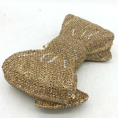 Boutique De Fgg Novelty Women Bow Clutch Crystal Evening Bags Hard