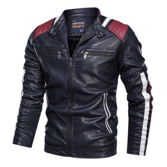 Mens Biker Jacket With Shoulder Details