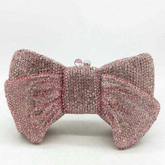 Boutique De Fgg Novelty Women Bow Clutch Crystal Evening Bags Hard