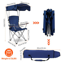 Foldable Beach Canopy Chair Set