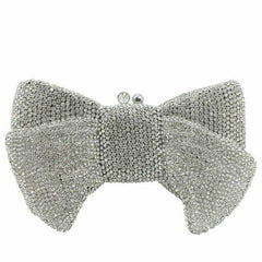 Boutique De Fgg Novelty Women Bow Clutch Crystal Evening Bags Hard