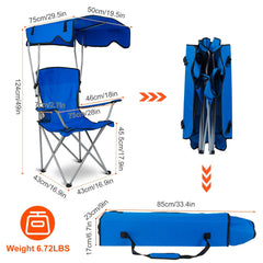 Foldable Beach Canopy Chair Set