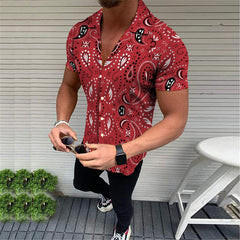 Hawaiian Short Sleeve Summer Lapel T-Shirt