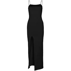 Backless Thigh-high Slit Bodycon Maxi