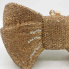 Boutique De Fgg Novelty Women Bow Clutch Crystal Evening Bags Hard