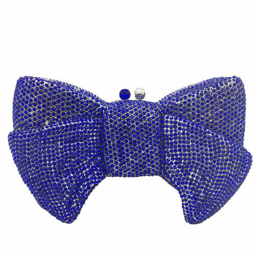Boutique De Fgg Novelty Women Bow Clutch Crystal Evening Bags Hard